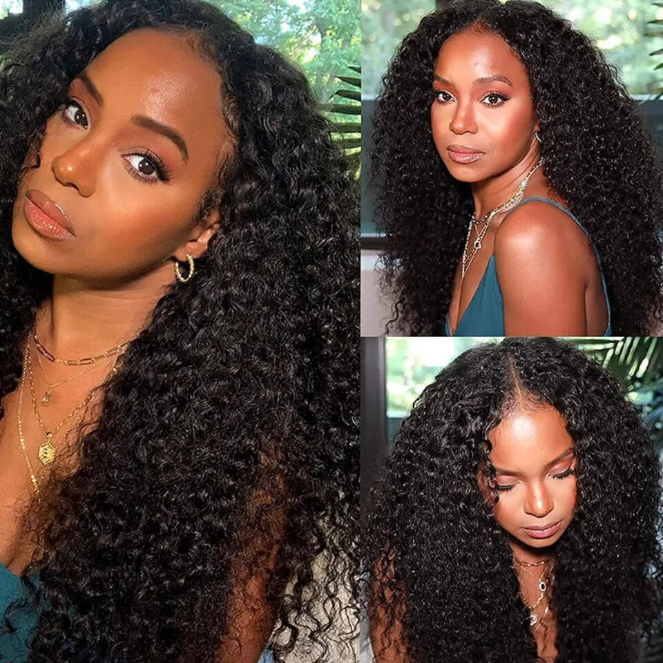 Brazilian Deep Wave U-Part Wig for Natural Hair